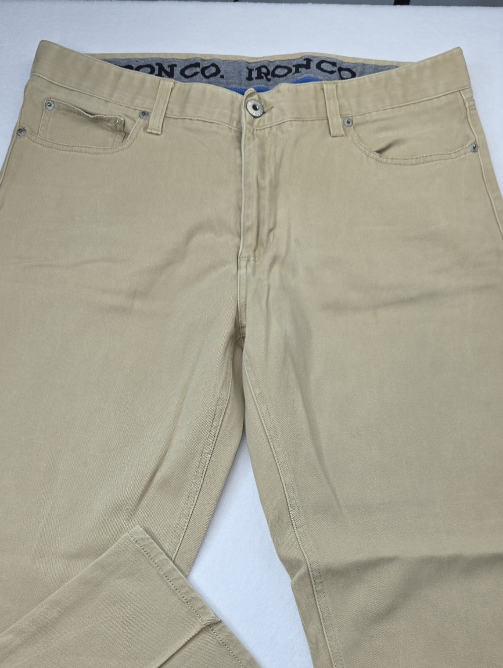 Iron Co. Men's Khaki Tan Straight Leg Chino Pants Size 34x30 CQ-3657